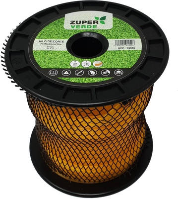 Hilo Desbrozadora Profesional Zuperverde Nylon Cuadrado 3mmx133m Amarillo